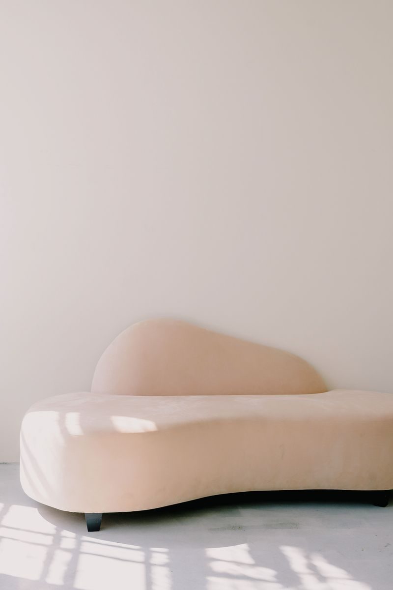 Linen sofa in a warm living room